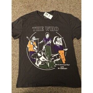 The Who North American Tour T Shirt Large Gray Unisex NWT